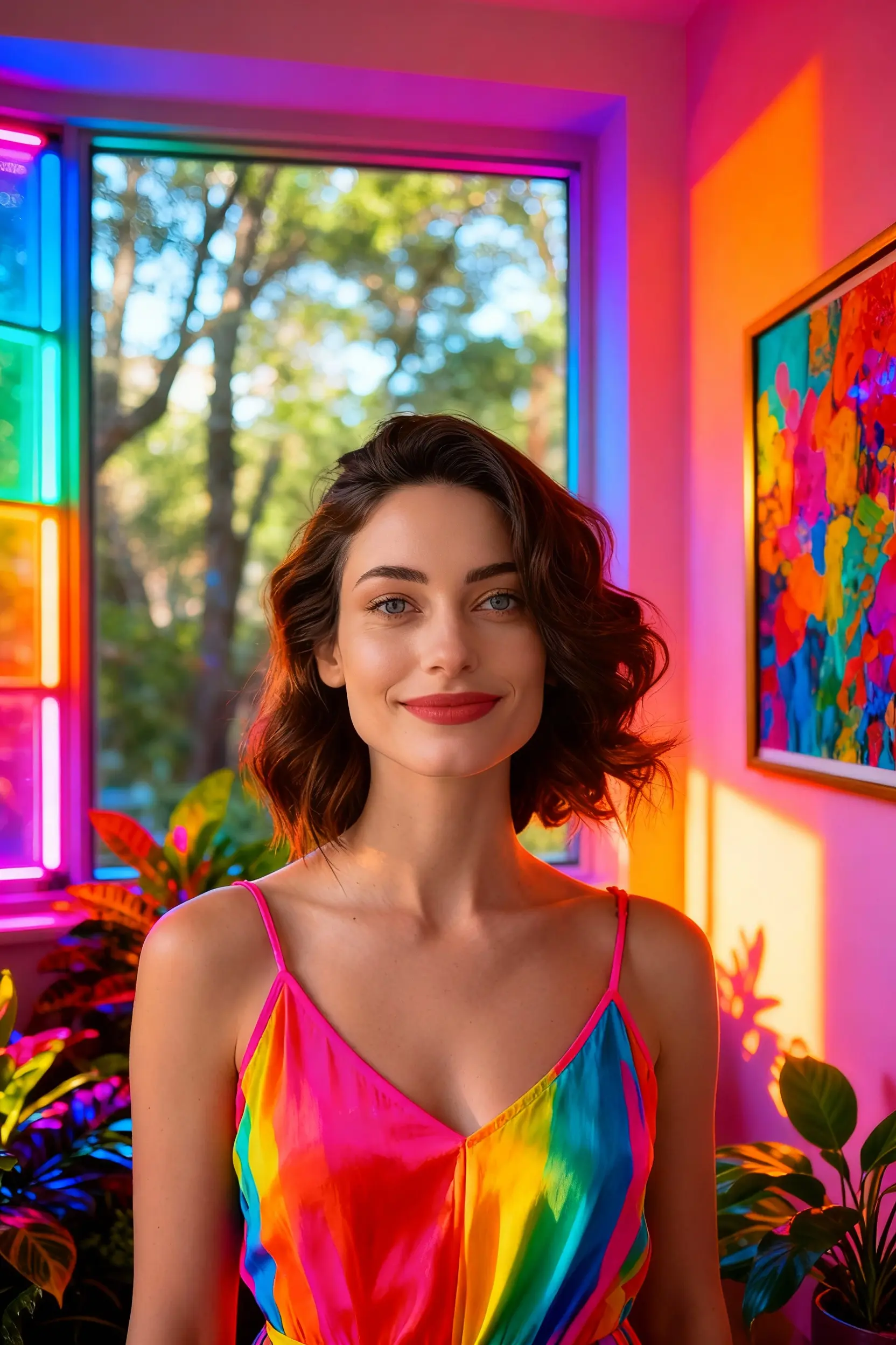 Neon AI Portrait for Women