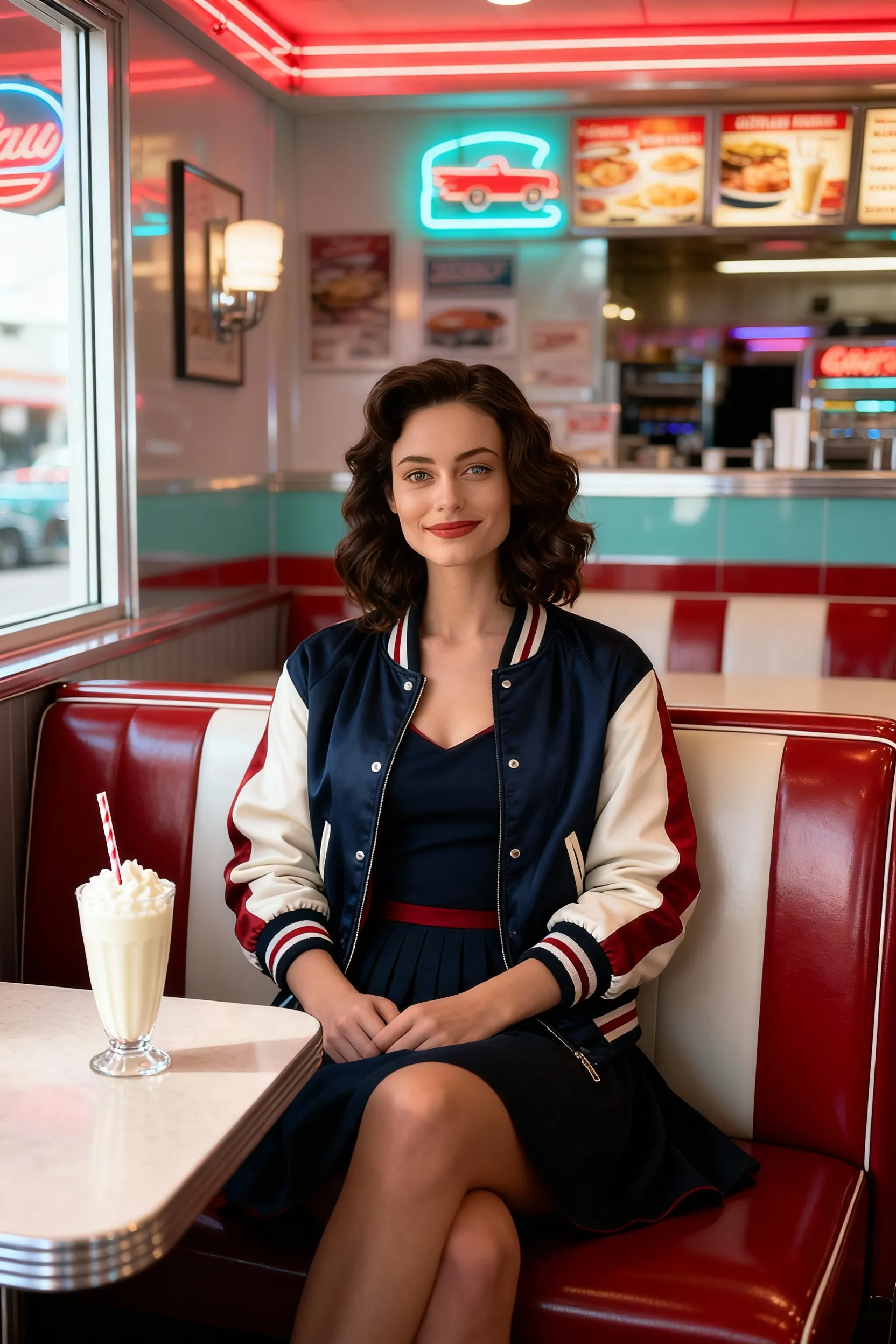 Retro Diner AI Portrait for Women