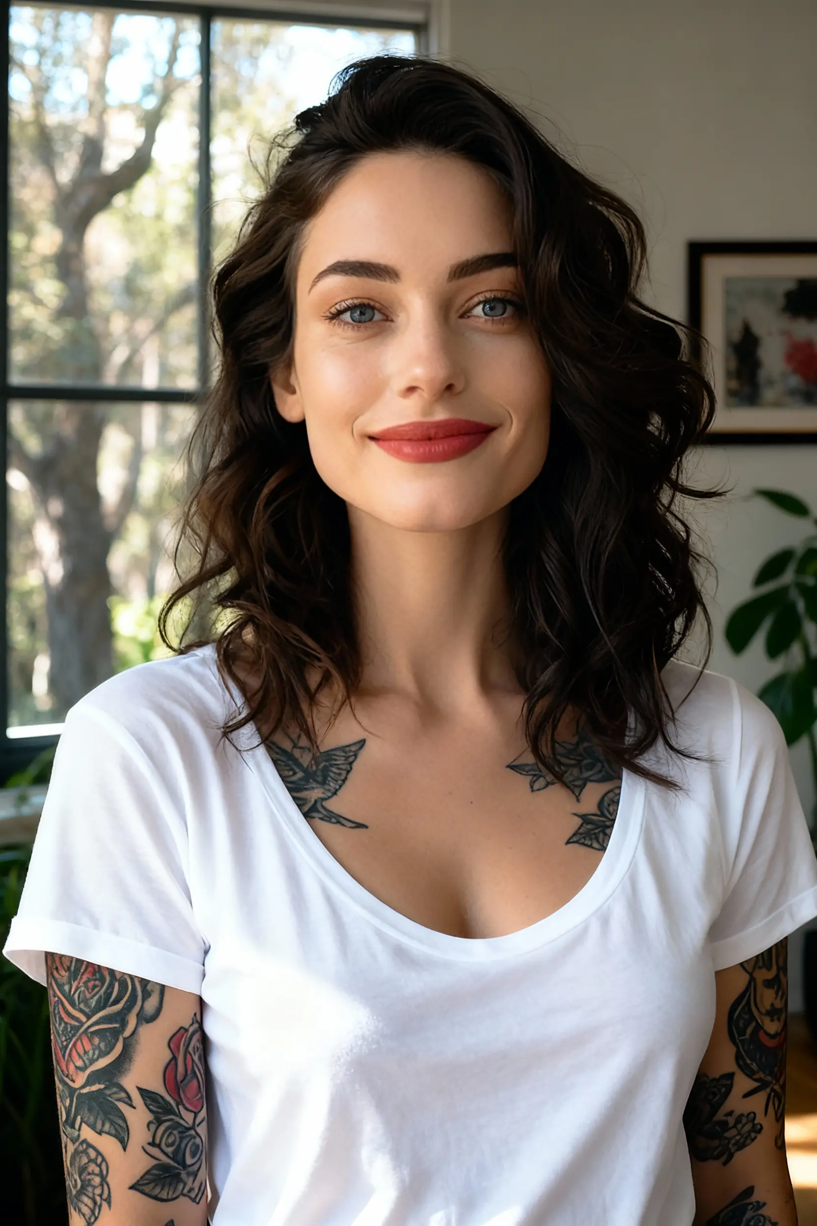 Tattooed AI Portraits AI portrait for woman